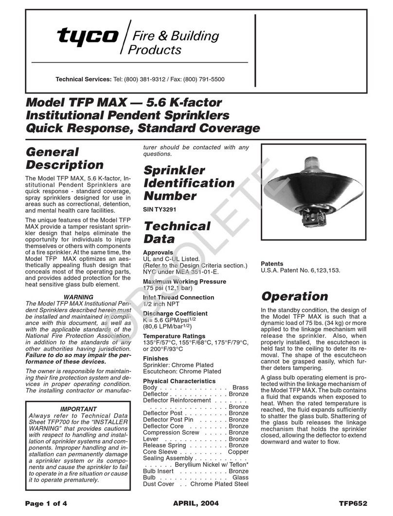 Tyco Fire Product TFR MAX instruction manual