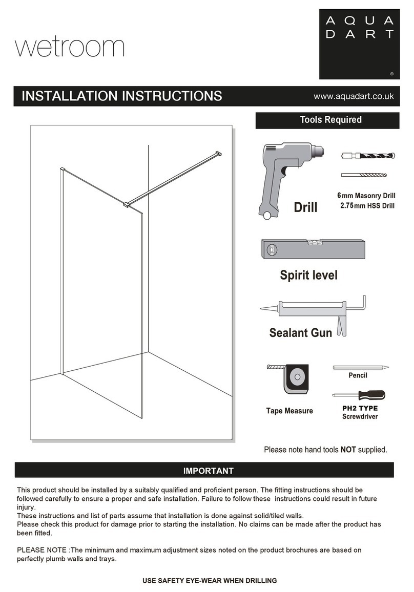 Aquadart wetroom 8 installation instructions