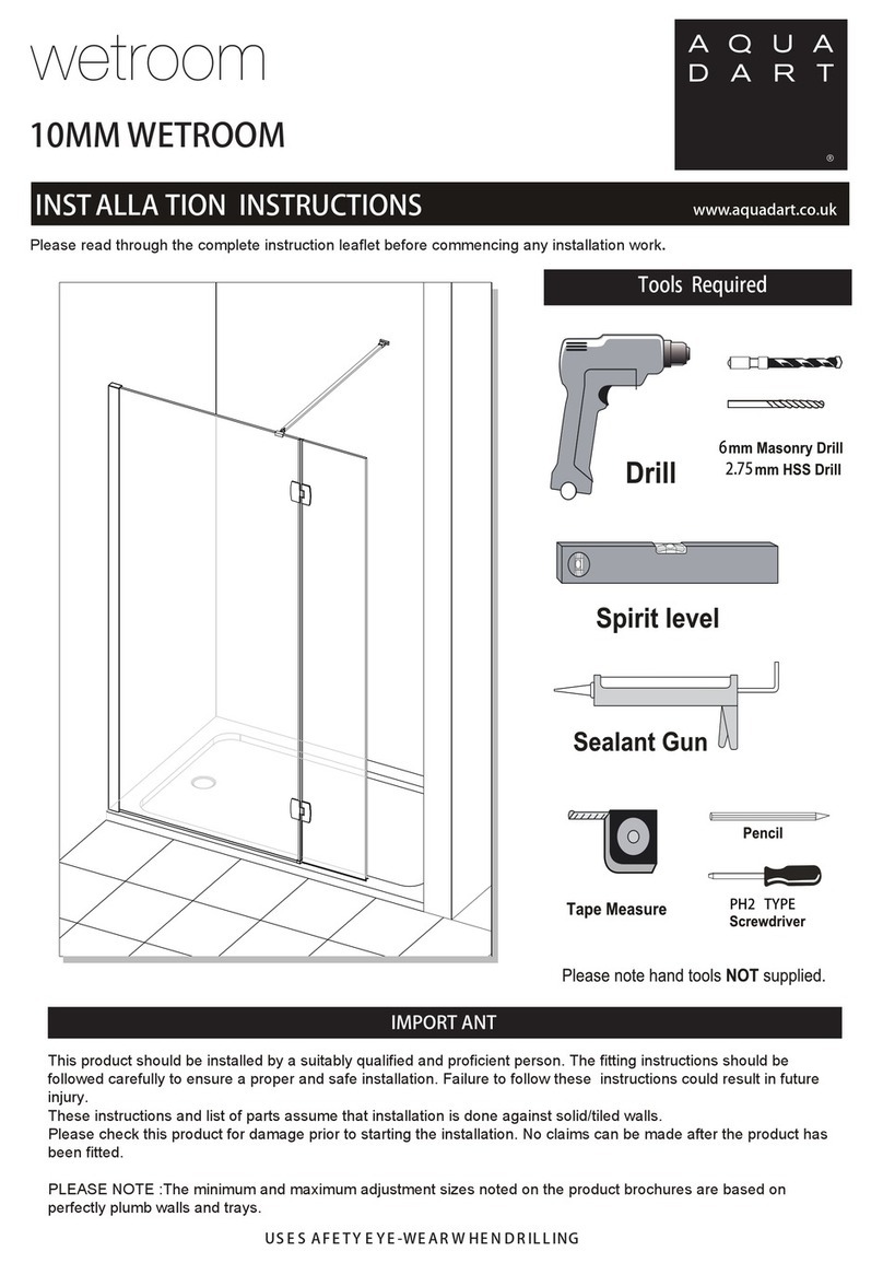Aquadart wetroom 10 installation instructions
