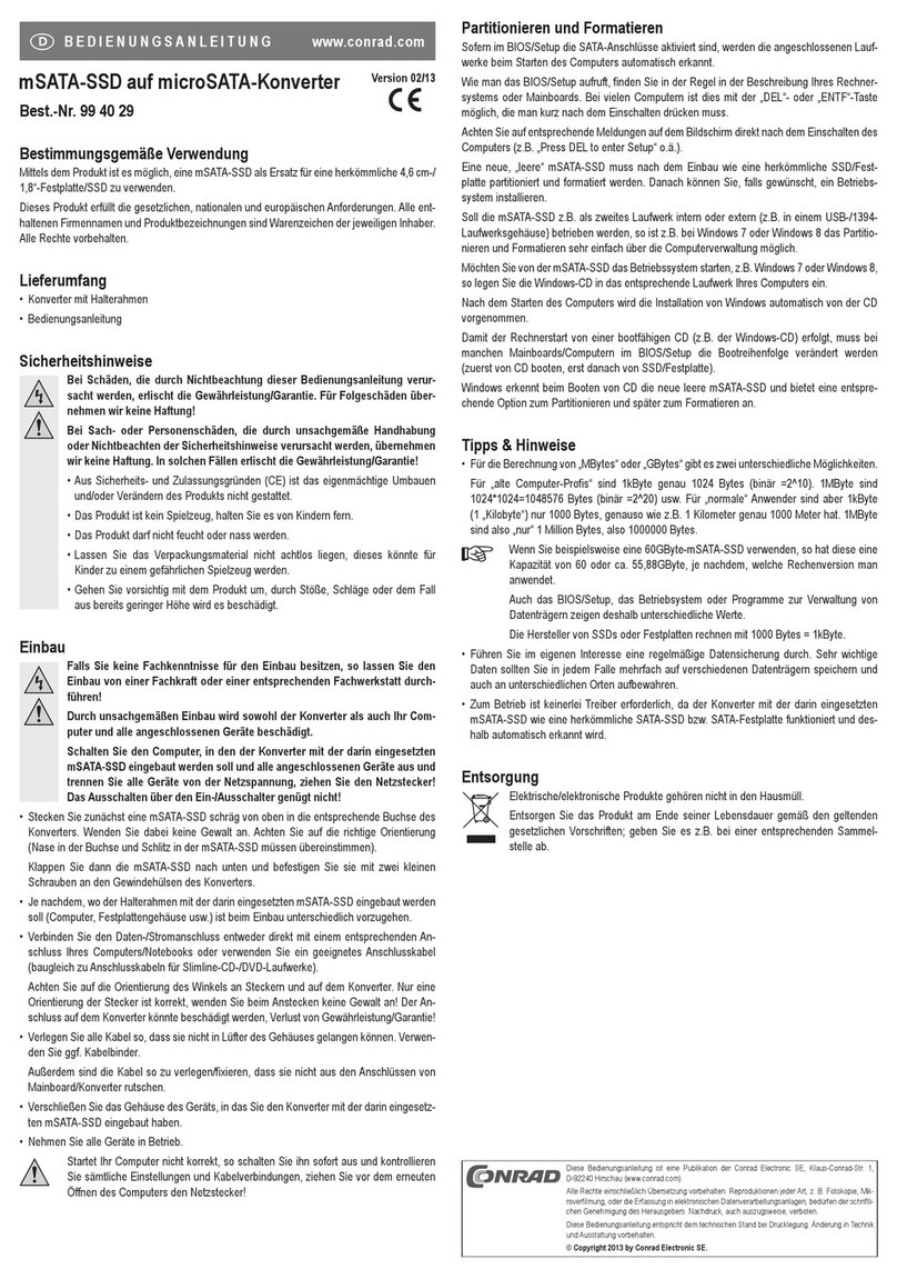 Conrad 99 40 29 operating instructions