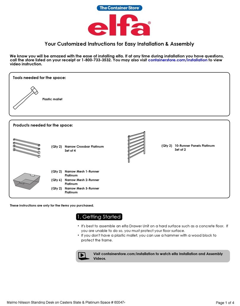 Elfa Platinum & Slate Movable Standing Desk Instructions for Easy Installation & Assembly
