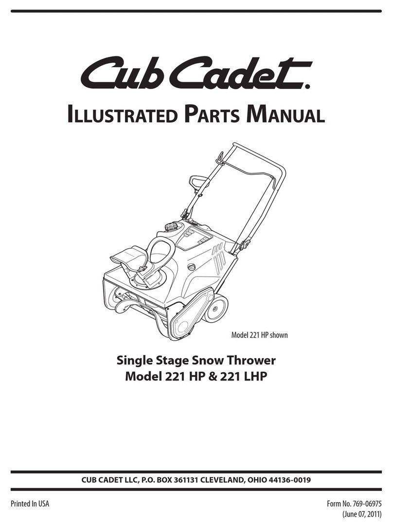 Cub Cadet 221 HP Setup guide