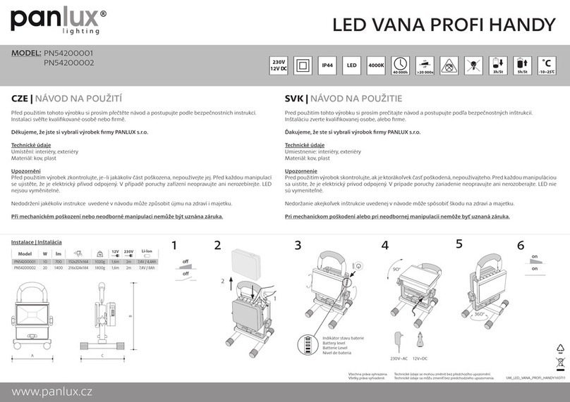 Panlux LED VANA PROFI HANDY User manual