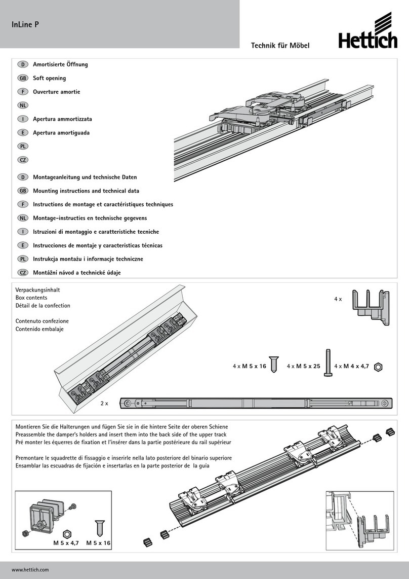 Hettich InLine P Mounting-instructions and technical data