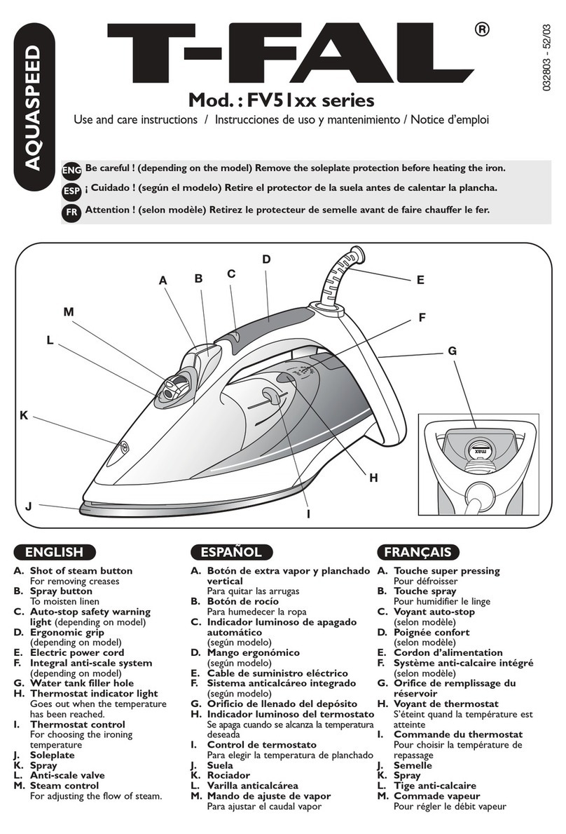 T-Fal FV51 Series Quick reference guide
