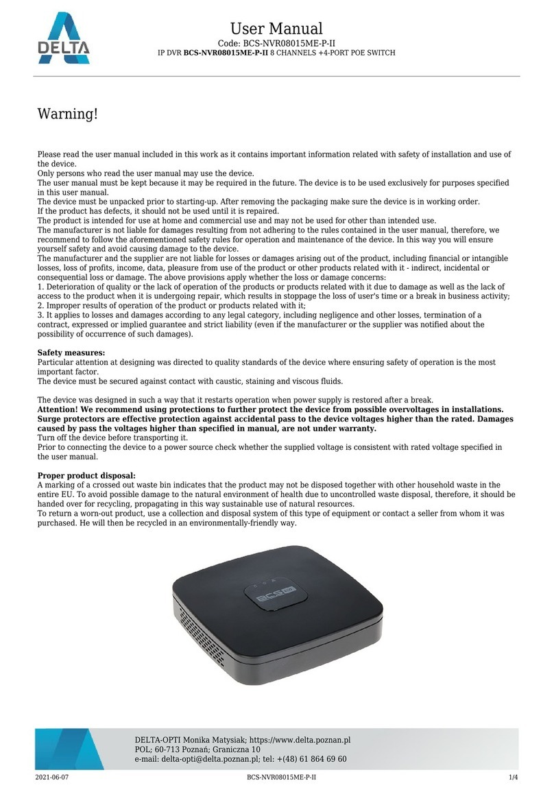 BCS BCS-NVR08015ME-P-II user manual