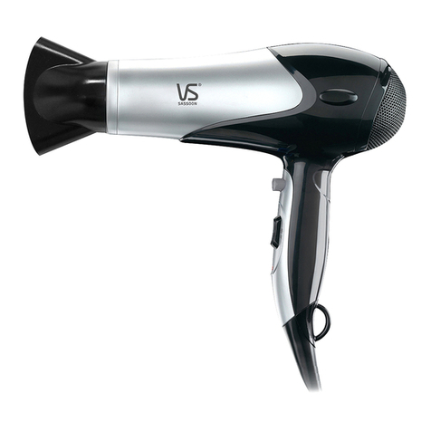 VS Sassoon Pro 2100 Dryer User manual