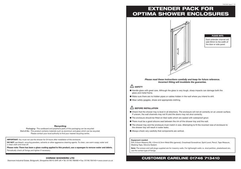 Coram Showers OPTIMA User manual