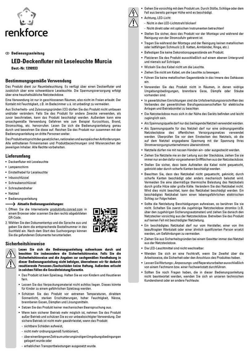Renkforce Murcia 1398933 operating instructions