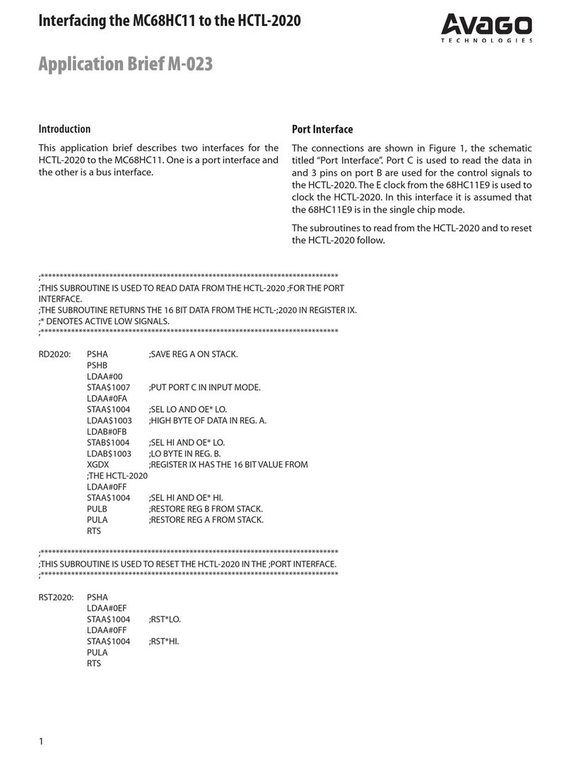Avago MC68HC11 Reference guide