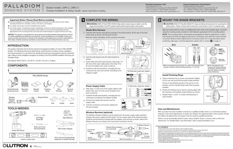 Lutron Electronics PALLADIOM LMR-C User manual Lutron Electronics PALLADIOM LMR-C User manual