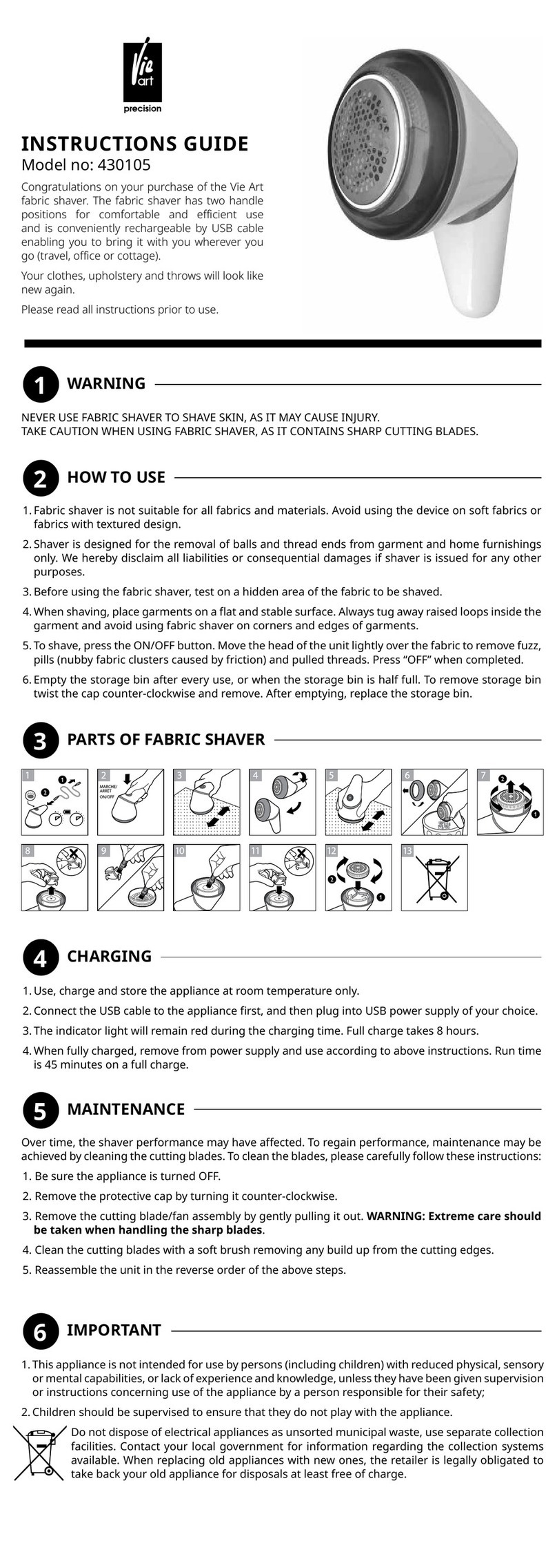 Vie Art 430105 Instruction guide