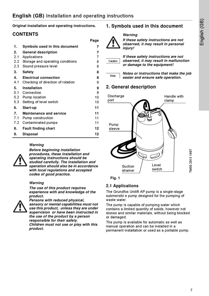 Grundfos Unilift AP12 User manual