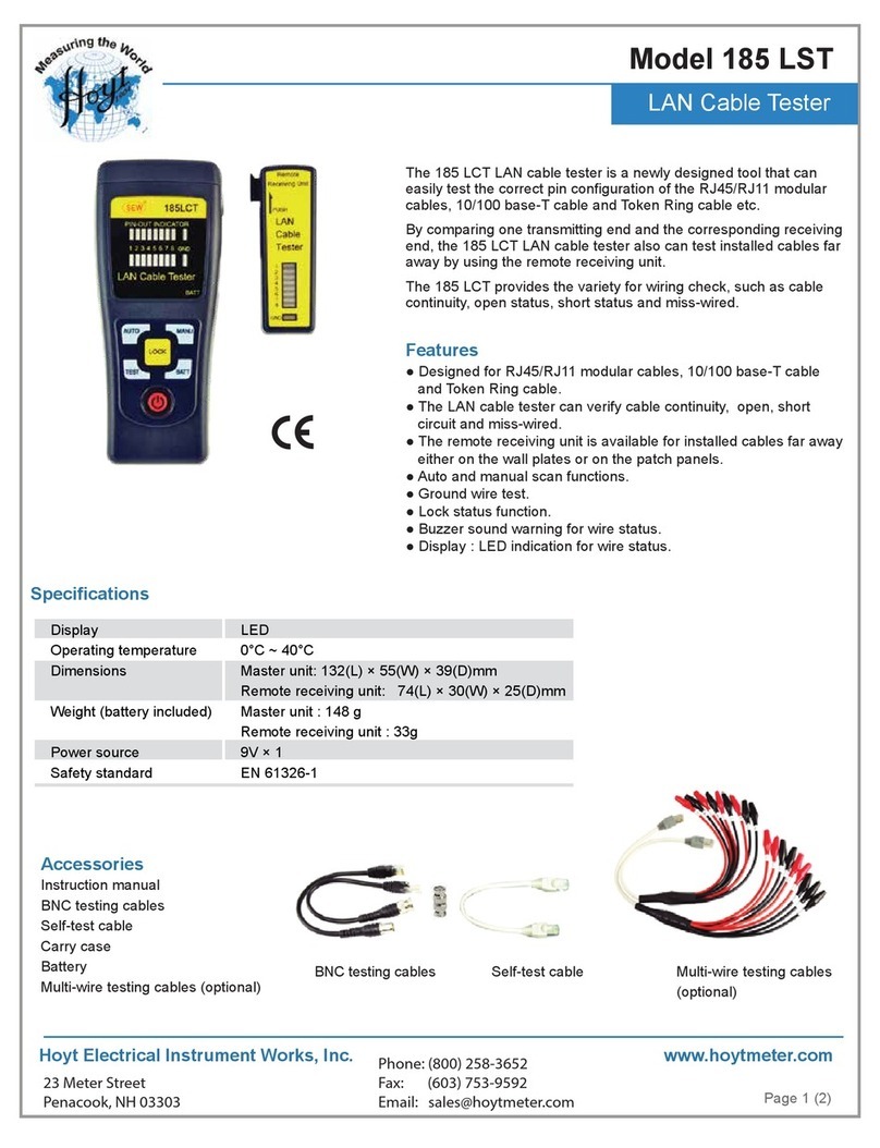Hoyt Electrical Instrument Works 185 LST quick start guide Hoyt Electrical Instrument Works 185 LST quick start guide