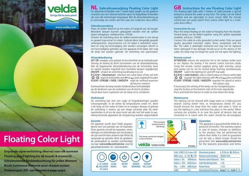 velda Floating Color Light Instructions for use velda Floating Color Light Instructions for use