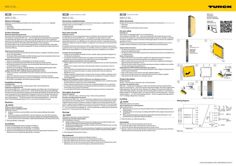 turck IMX12-SG Series User manual