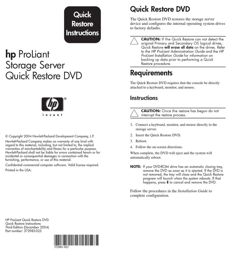 HP ProLiant Server Operator's manual HP ProLiant Server Operator's manual