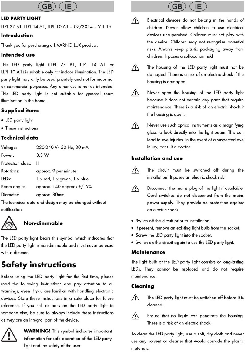 Targa LivarnoLux LLPL 27 B1 manual