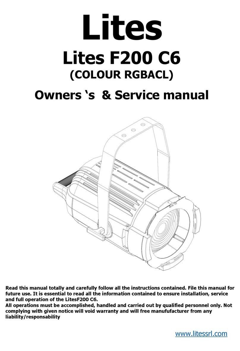 Lites F200 C6 Owner's service manual