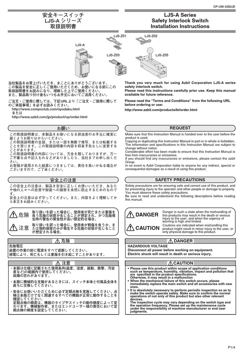 Azbil LJS-A Series installation instructions