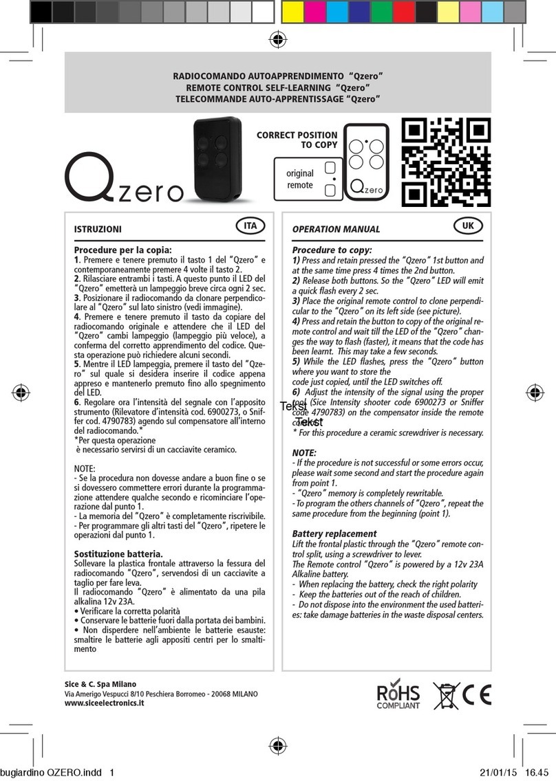 SICE Qzero Operation manual
