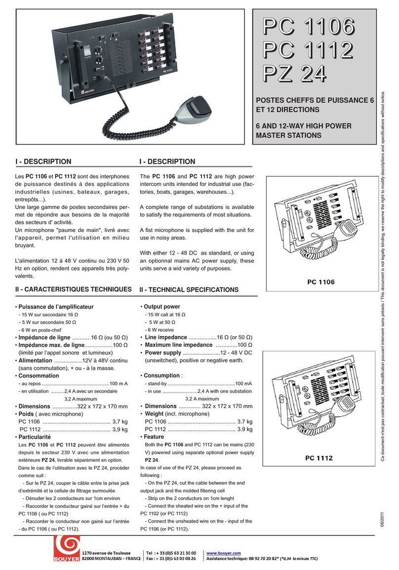 Bouyer PC 1106 quick start guide