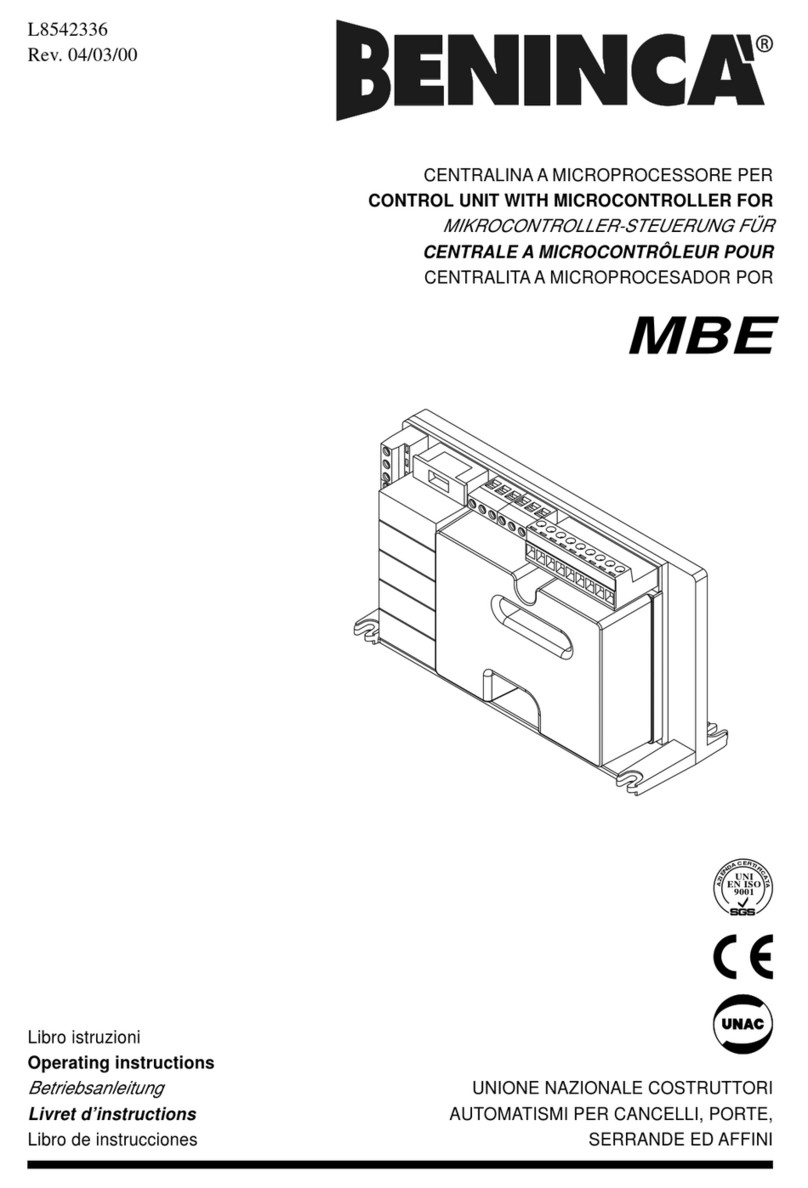 Beninca MBE operating instructions