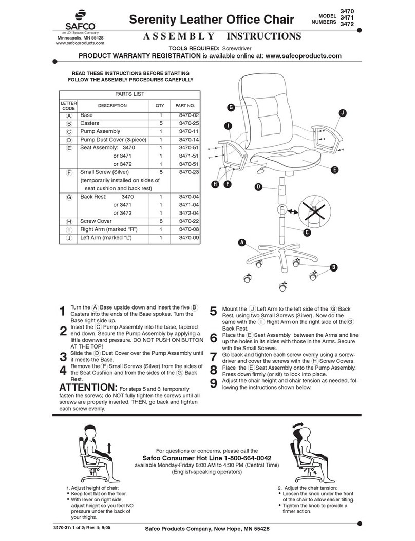 LDI Spaces Safco Serenity 3470 User manual