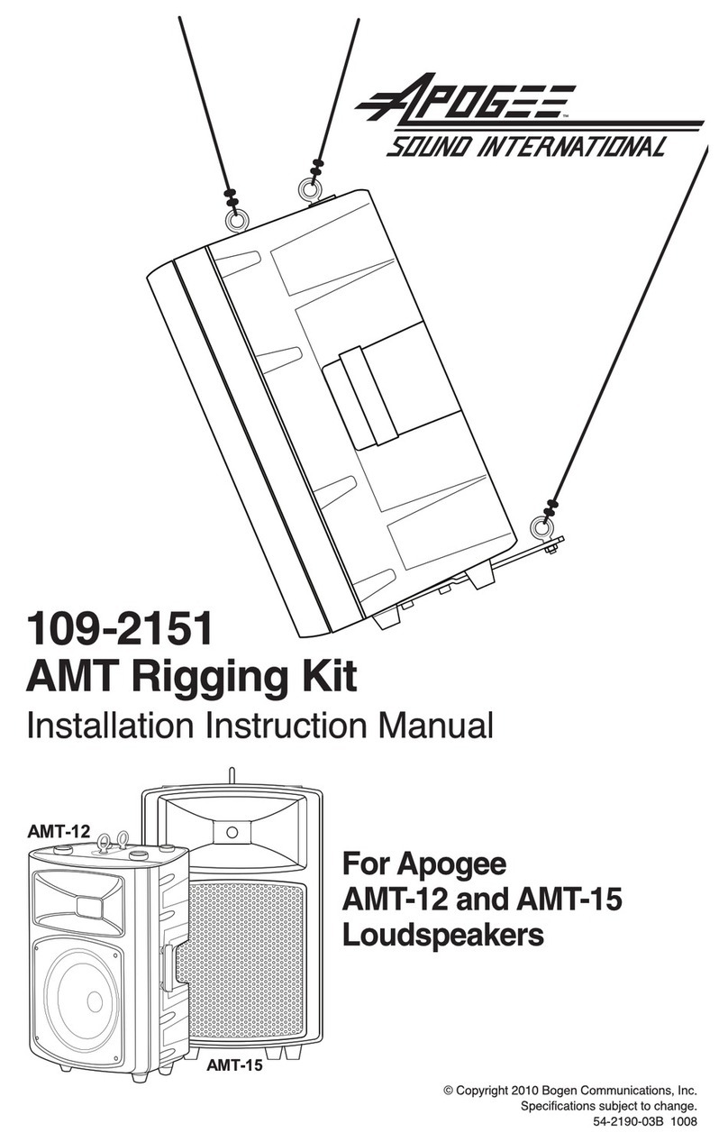 Apogee 109-2151 Installation instructions manual