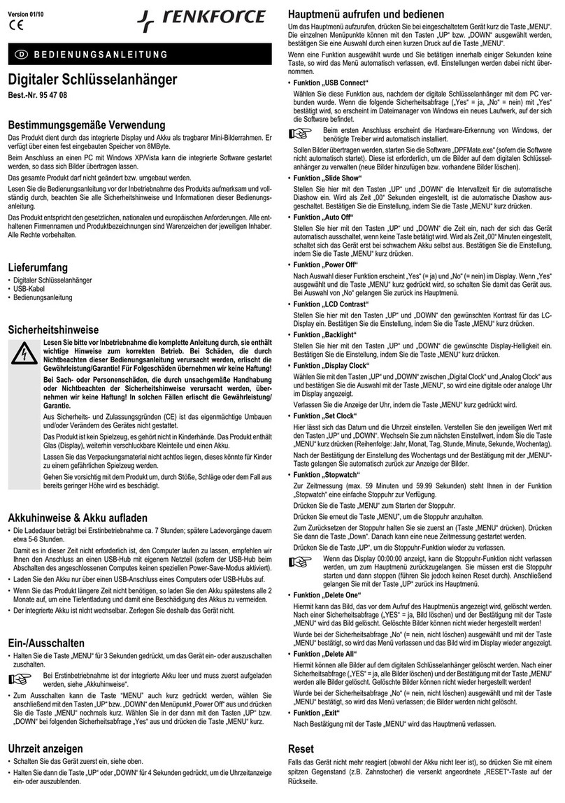 Renkforce 95 47 08 User manual