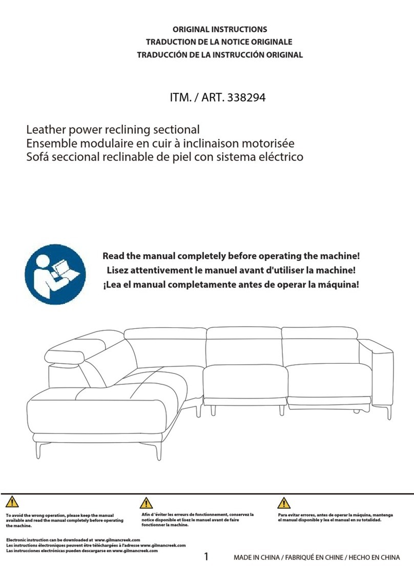 Costco Leather power reclining sectional 338294 User manual