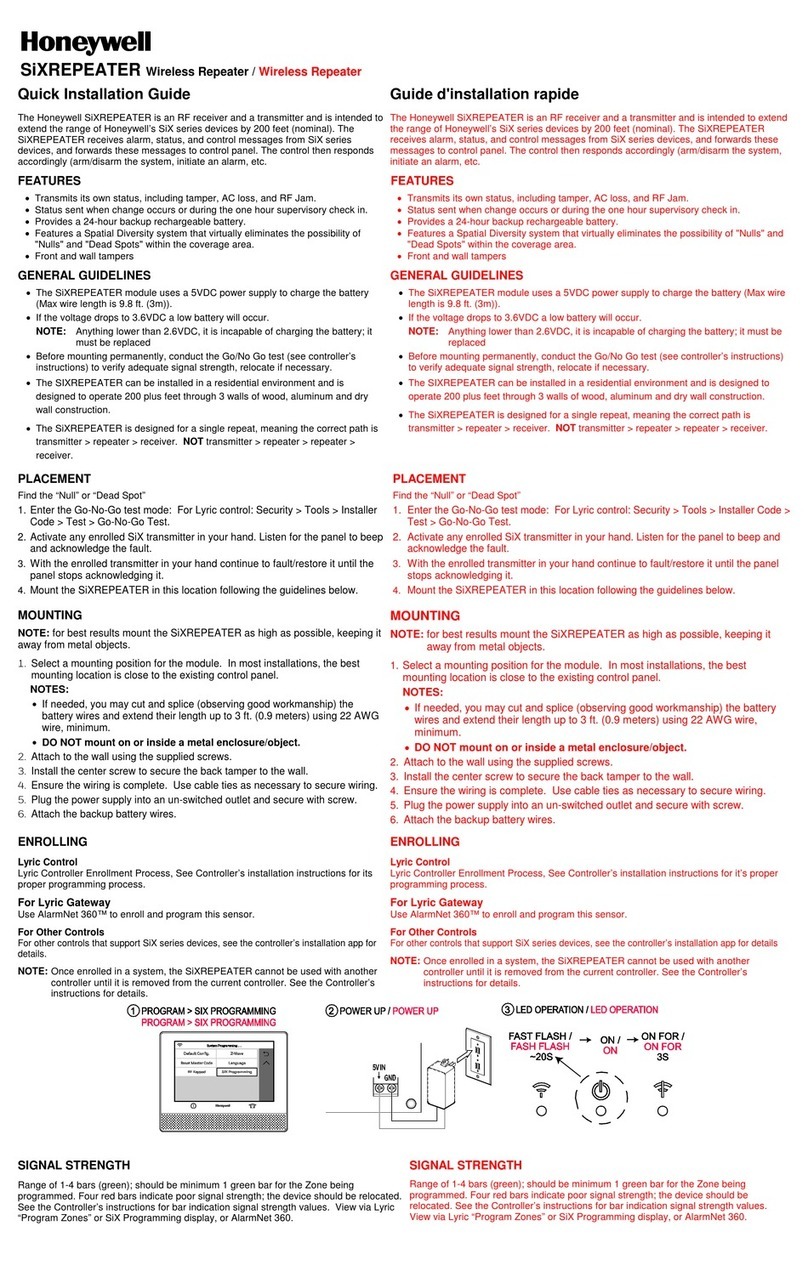 Honeywell SiXREPEATER User manual