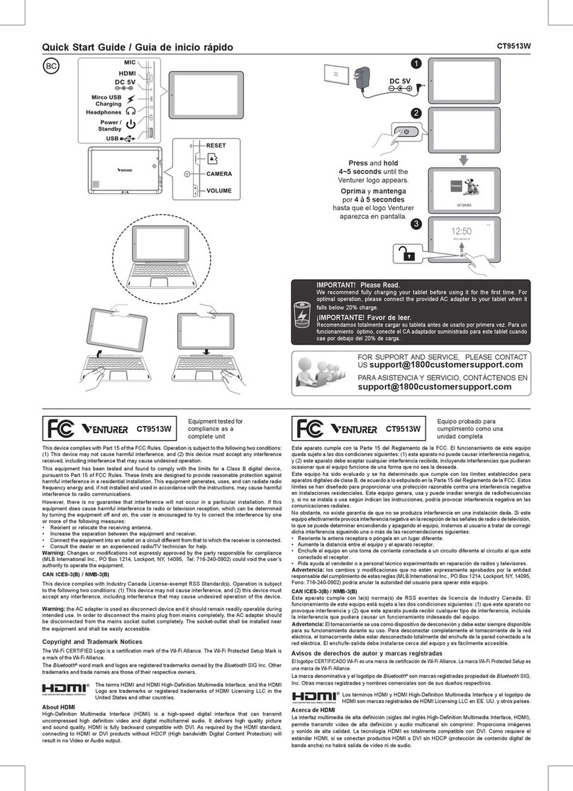 Venturer CT9513W User manual
