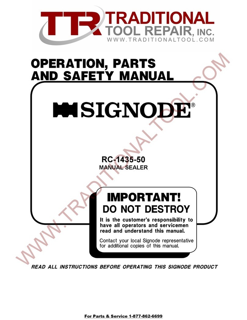 Traditional Tool Repair SIGNODE RC-1435-50 Operation, parts and safety manual