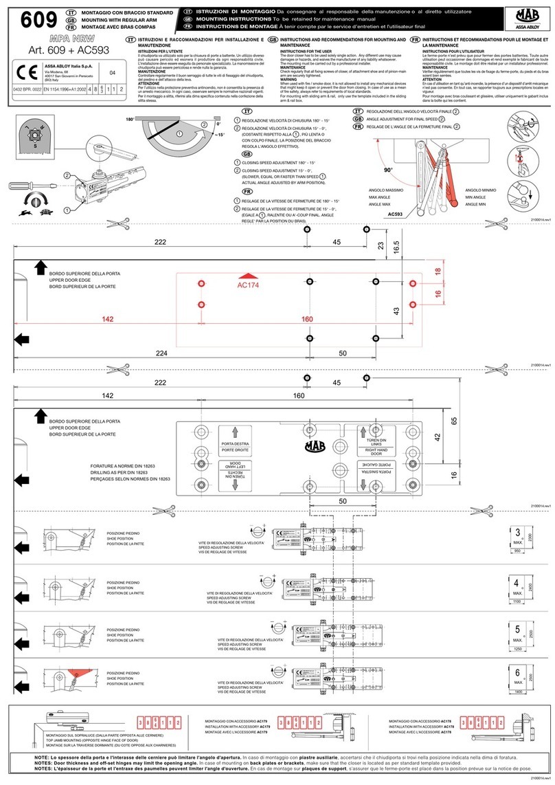 Assa Abloy MAB 609 + AC593 Instructions for the user