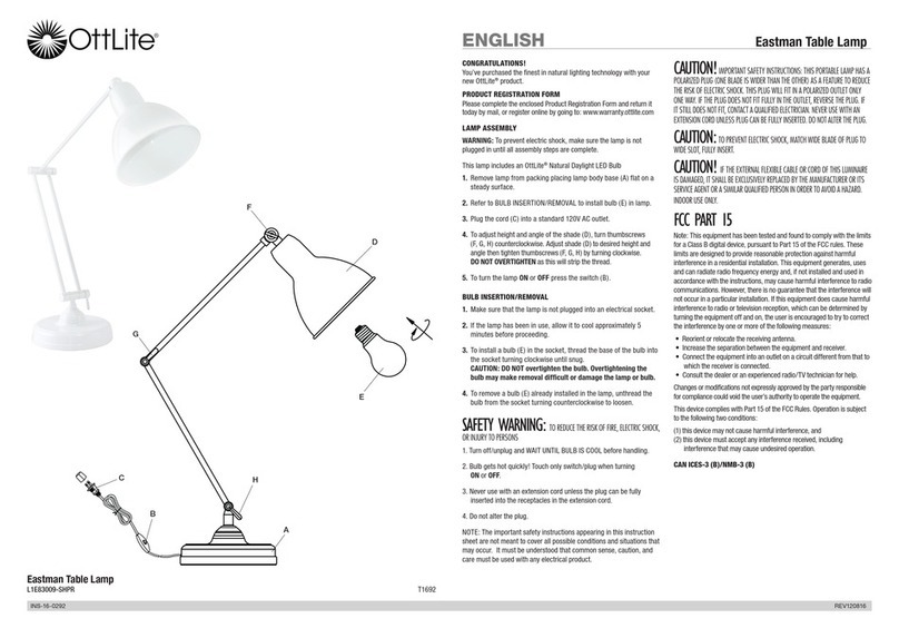 OttLite Eastman L1E83009-SHPR Assembly