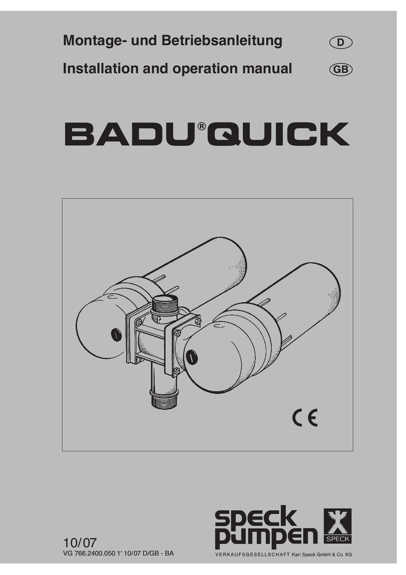 Speck pumpen BADU Quick 1 Installation and operation manual
