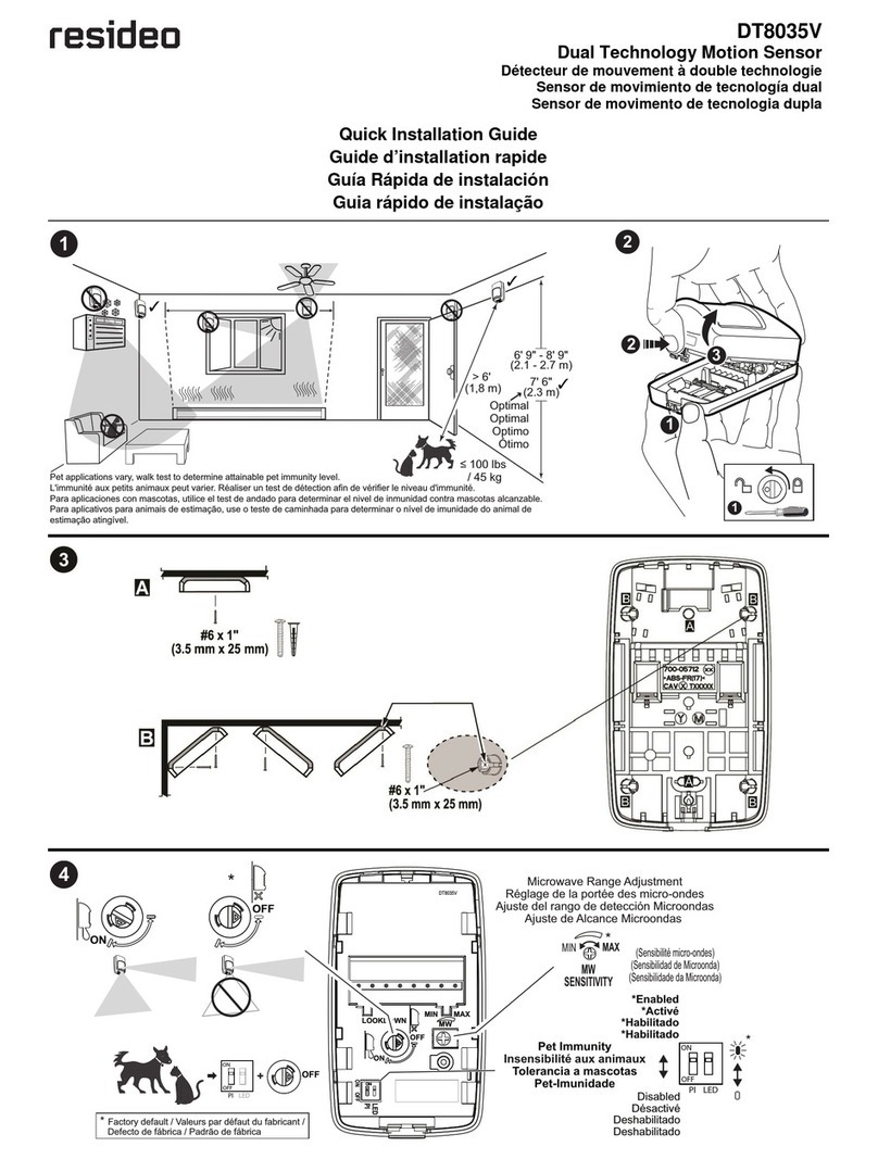 resideo DT8035V Quick installation guide