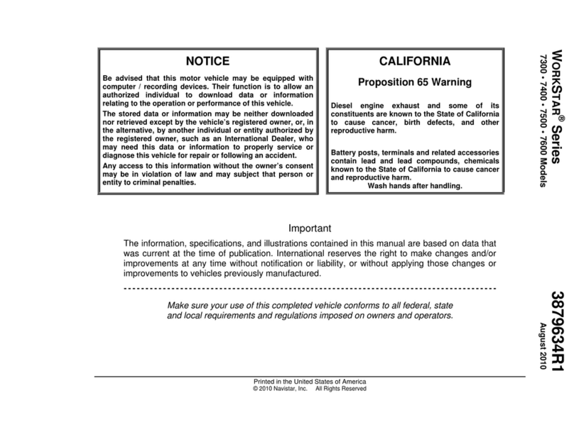 Navistar WorkStar Series Operator's manual