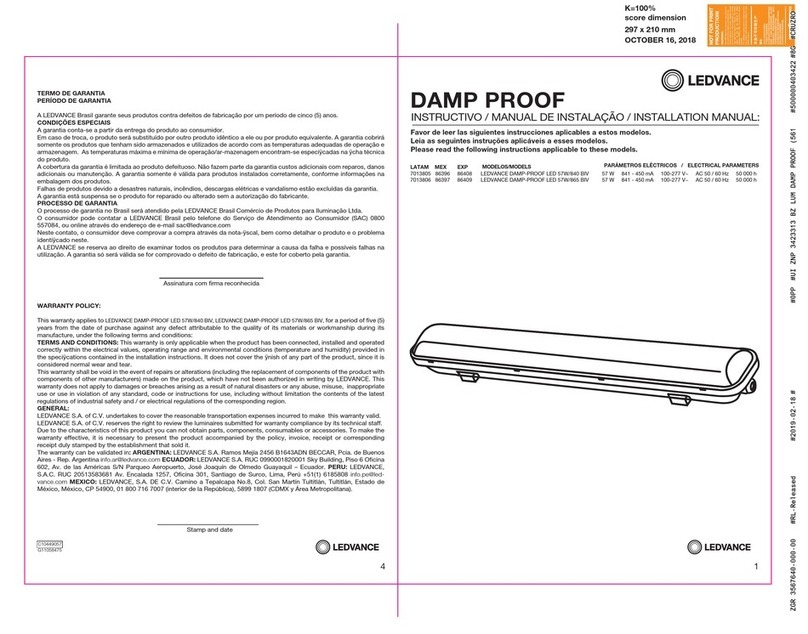 Ledvance LEDVANCE DAMP-PROOF LED 57W/840 BIV installation manual