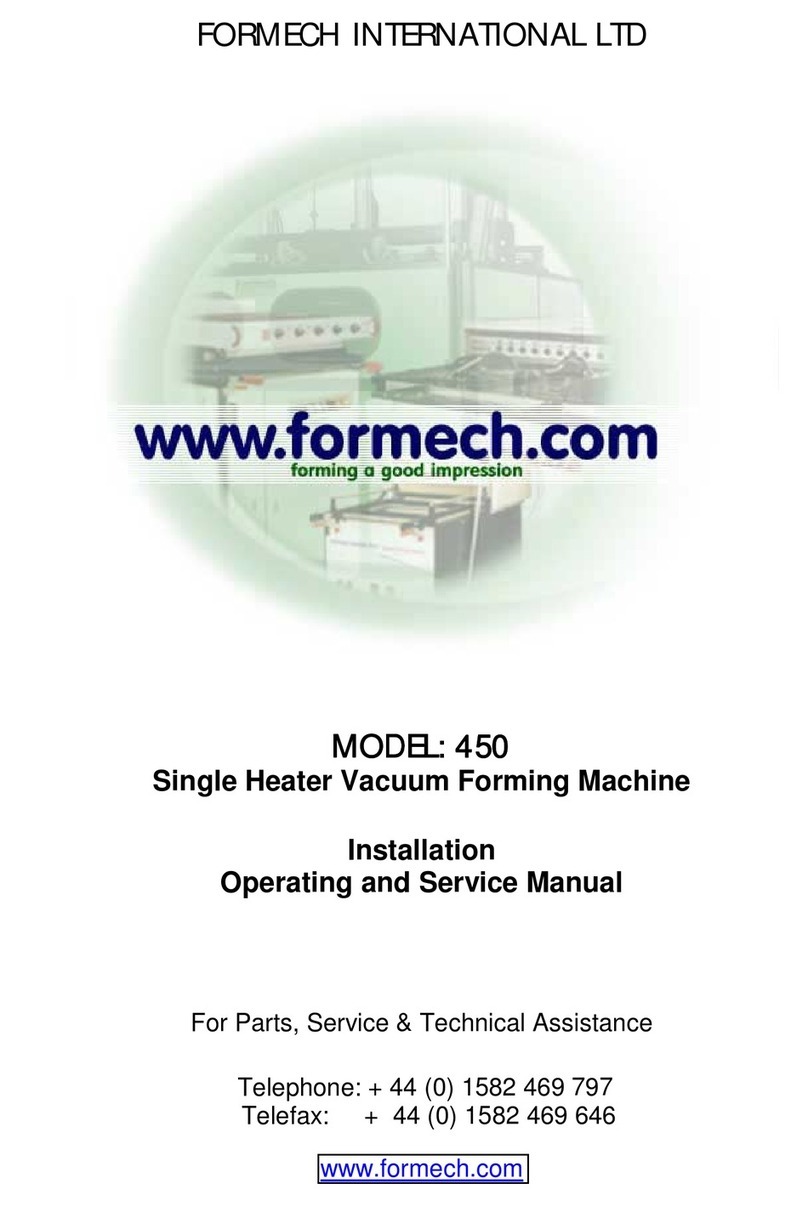 Formech 450 Installation, operating and service manual