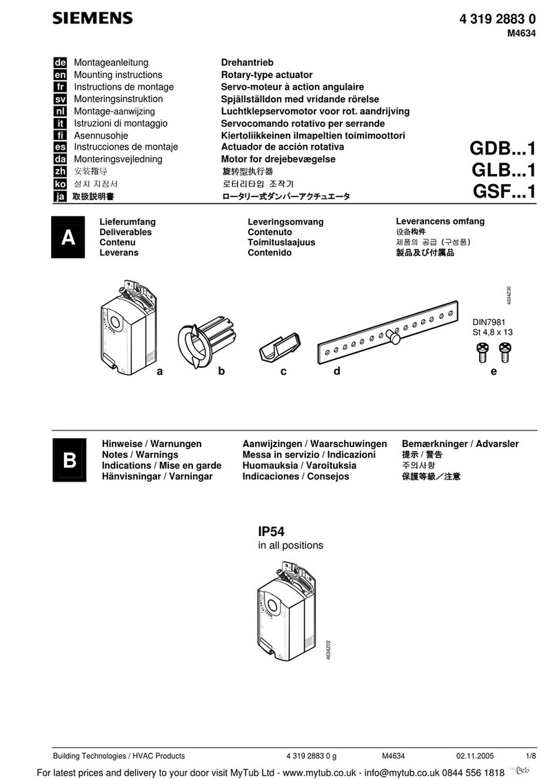 Siemens GDB 1 Series User manual