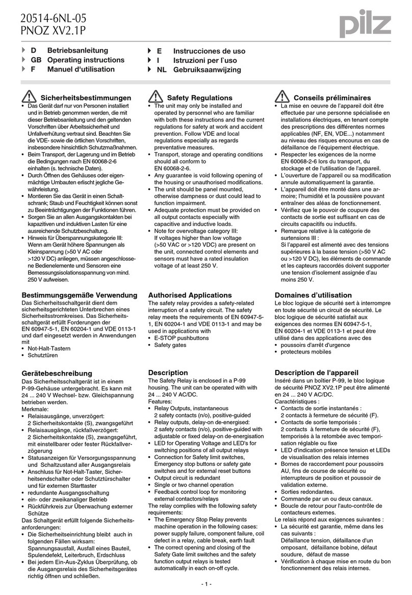 Pilz PNOZ X Series User manual