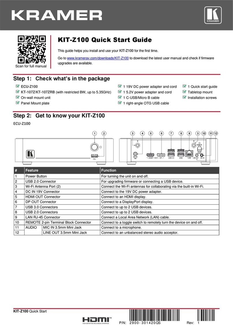 Kramer KIT-Z100 User manual