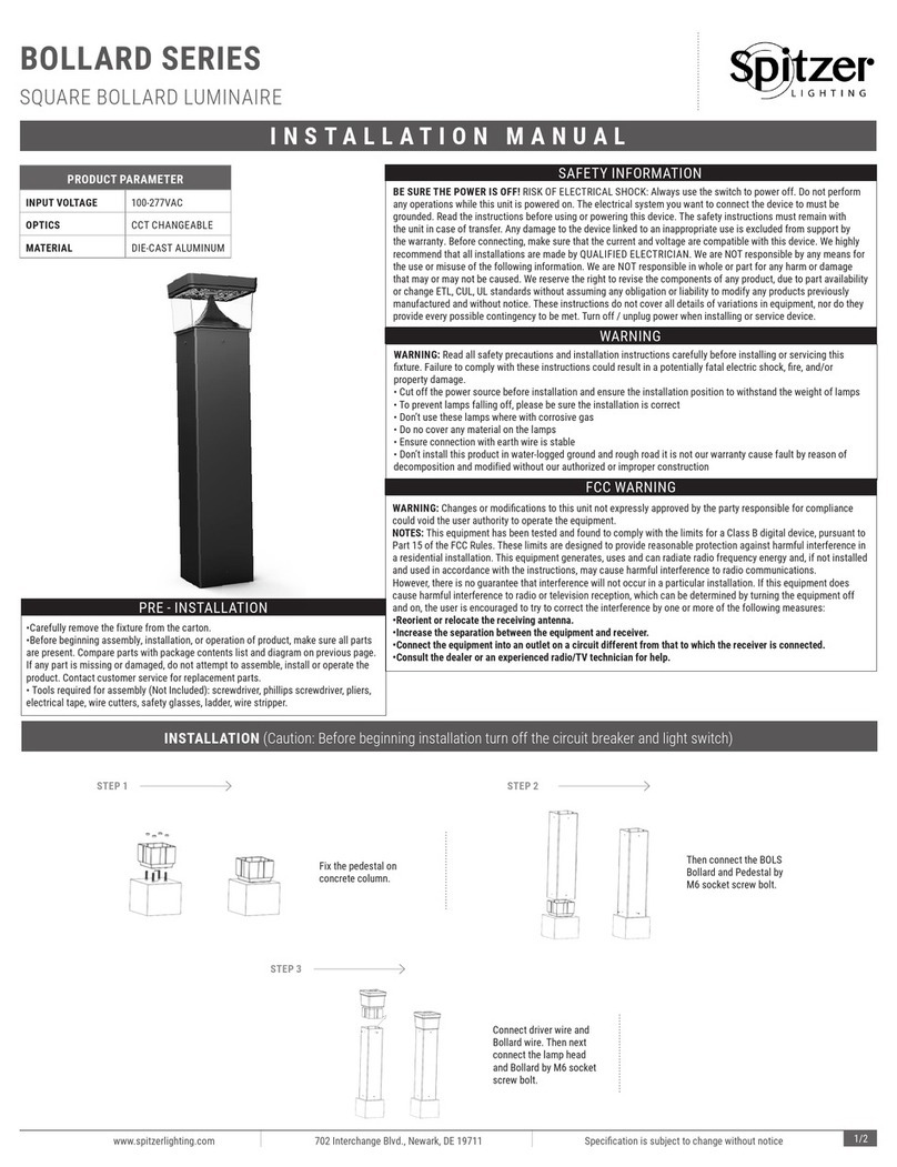 Spitzer LIGHTING BOLLARD Series installation manual