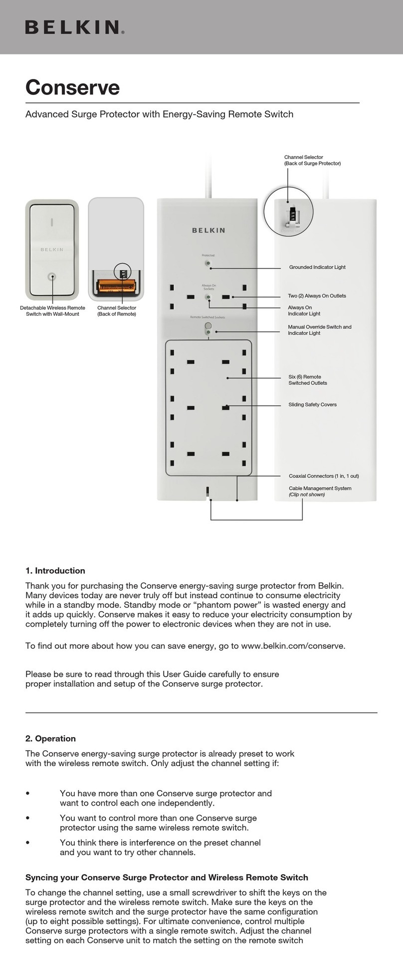 Belkin Conserve Switch User manual