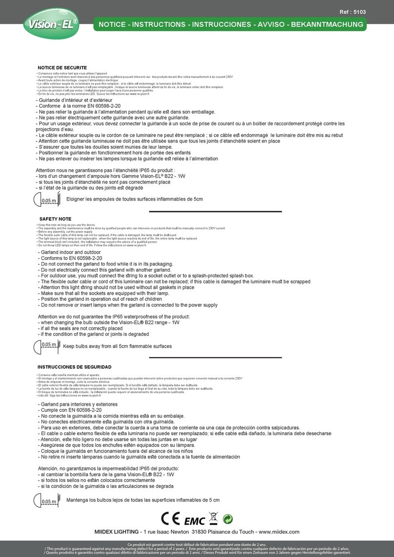 MIIDEX LIGHTING Vision-EL ELV416353 Notice Instructions