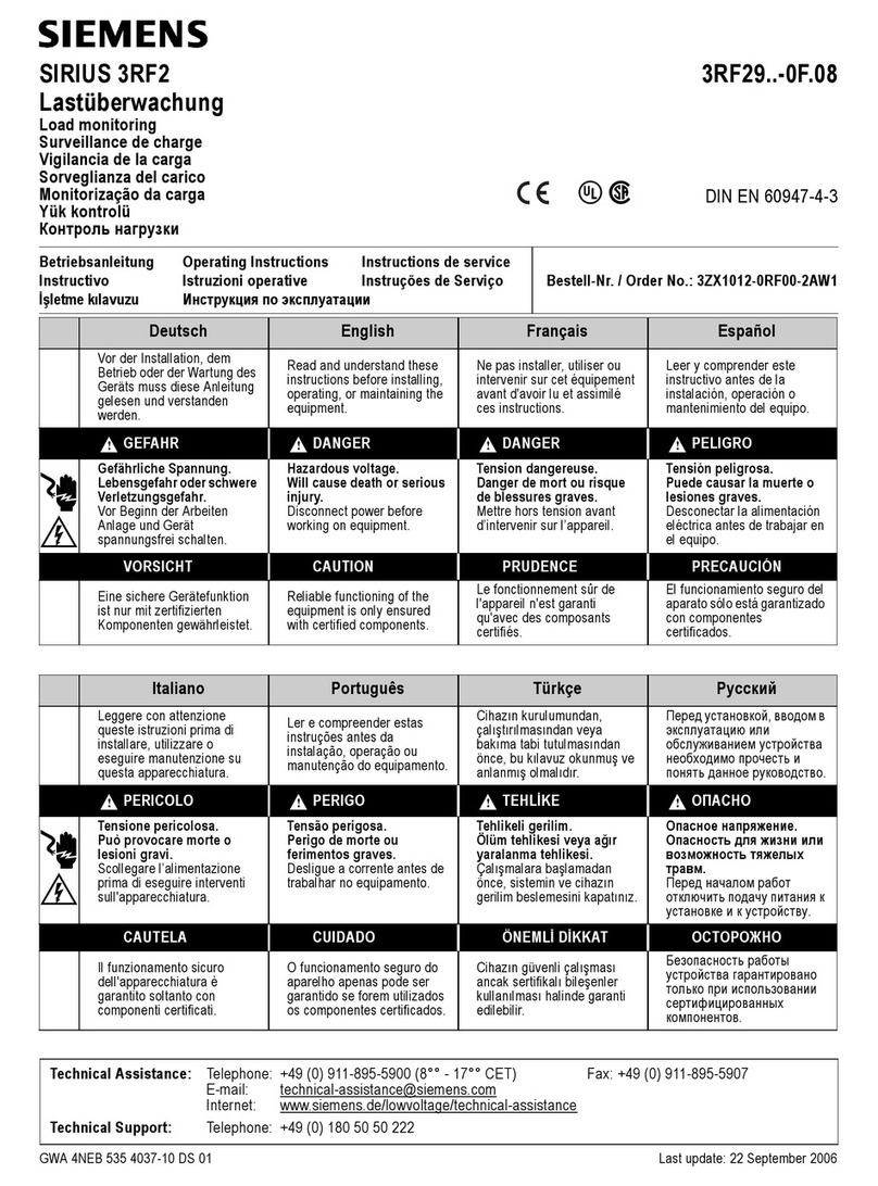 Siemens SIRIUS SRF2 Series User manual