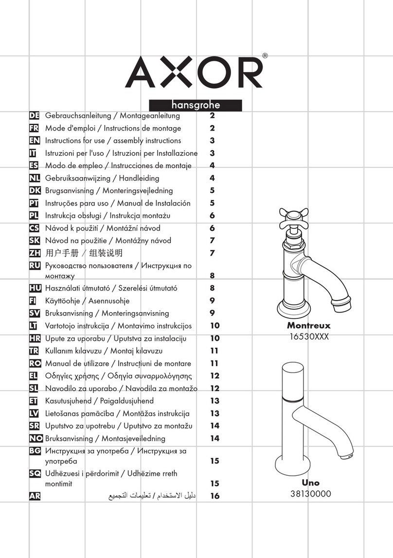 Hans Grohe AXOR Montreux 16530 Series Manual Hans Grohe AXOR Montreux 16530 Series Manual