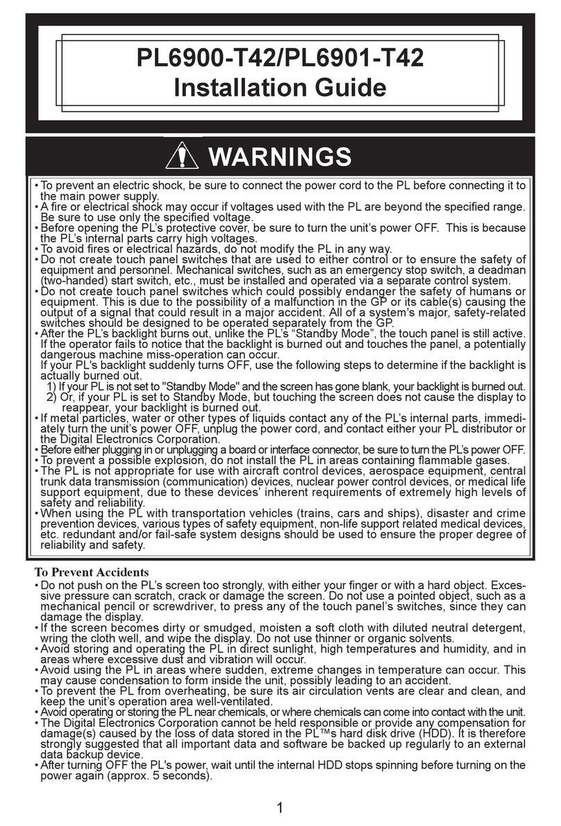 Digital Electronics Corporation PL6900-T42 installation guide